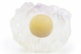 Botryoidal Yellow-Purple Fluorite on Amethyst - India #306000-1